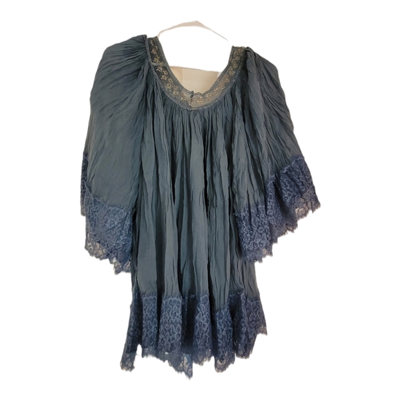 Anthropologie Z&L Tunic Blue Size Large - Picture 2 of 7